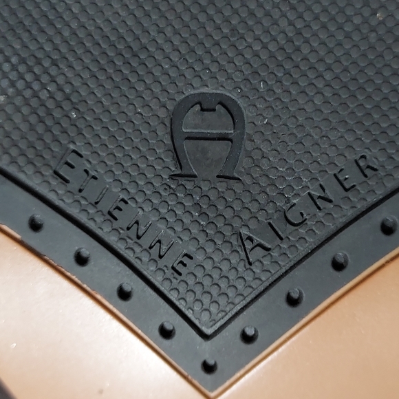 ETIENNE AIGNER Brown Buckle Heeled Boots - size 8 - Picture 7 of 9